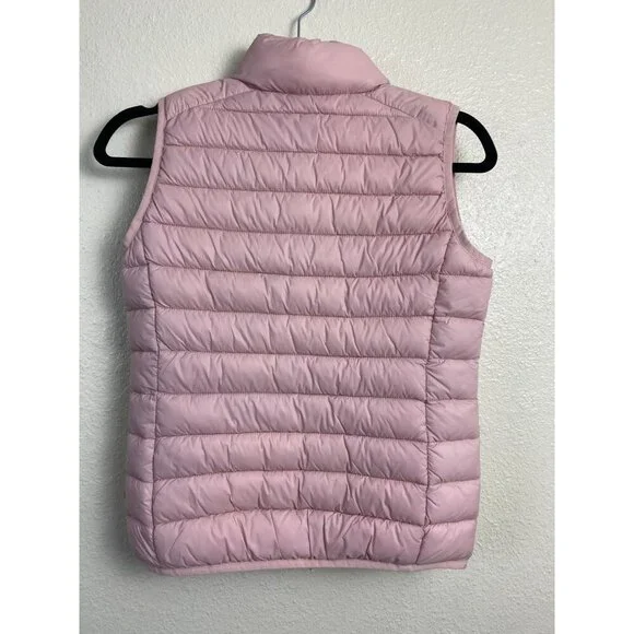 Save The Duck Pink Ultra-Light Faux Down Vest Plumtech Kids 10 Y.O. Puffer Coat